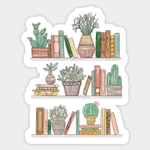 Books and Potted Plants Sticker by LauraKatMax